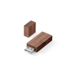 Memoria USB su misura con scocca in legno di noce e cappuccio color legno scuro