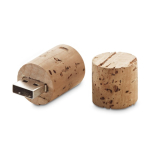 Memoria USB su misura in sughero a forma di tappo da vino color naturale