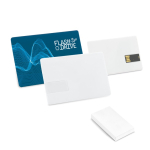 USB su misura in formato tessera interamente personalizzabile color bianco con scatola