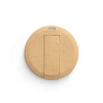 Memoria USB rotonda su misura in fibra di frumento e plastica color naturale