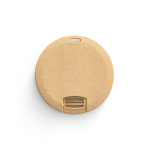 Memoria USB rotonda su misura in fibra di frumento e plastica color naturale