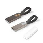 Memoria USB su misura in metallo con impugnatura in silicone color grigio topo con scatola