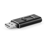 USB su misura in metallo 4 funzioni in 1 con clip retrattile color nero