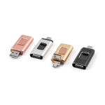 USB su misura in metallo 4 funzioni in 1 con clip retrattile color nero