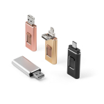 USB su misura in metallo 4 funzioni in 1 con clip retrattile color nero
