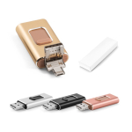 USB su misura in metallo 4 funzioni in 1 con clip retrattile color nero con scatola
