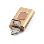 USB su misura in metallo 4 funzioni in 1 con clip retrattile color dorato chiaro