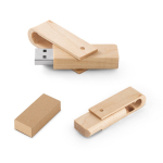 Memoria USB su misura rotante in legno di bambù o acero color legno con scatola