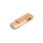 Memoria USB rotante su misura realizzata in legno di bambù color naturale