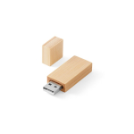 Memoria USB su misura realizzata in legno di bambù con cappuccio color naturale