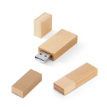 Memoria USB su misura realizzata in legno di bambù con cappuccio color naturale con scatola