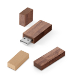 Memoria USB su misura realizzata in legno di noce con cappuccio color legno scuro con scatola
