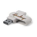 Pendrive eco rotante su misura realizzata in fibra di frumento color bianco