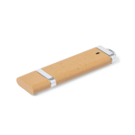 Memoria USB su misura in paglia di frumento con cappuccio e aggancio color naturale
