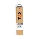 Memoria USB su misura in paglia di frumento con cappuccio e aggancio color naturale
