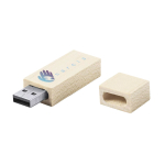 Classica USB su misura con scocca in legno di bambù e cappuccio color legno chiaro
