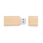 Memoria USB su misura con corpo in bambù e cappuccio color naturale