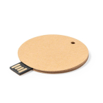 Memoria USB rotonda su misura realizzata in cartone riciclato color naturale