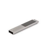 USB in metallo piatta su misura con logo retroilluminato color argento