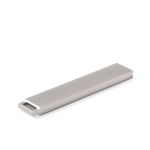 USB in metallo piatta su misura con logo retroilluminato color argento