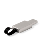 USB metallica su misura con logo retroilluminato e piccolo laccetto color argento