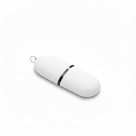 Memoria USB su misura in plastica a forma di capsula color bianco