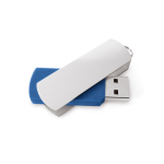 USB su misura rotante con clip in alluminio e forma rettangolare color blu