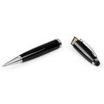 Elegante penna USB su misura con gommino touch e inchiostro nero color nero