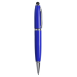 Elegante penna USB su misura con gommino touch e inchiostro nero color blu