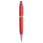 Elegante penna USB su misura con gommino touch e inchiostro nero color rosso