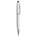 Elegante penna USB su misura con gommino touch e inchiostro nero color bianco