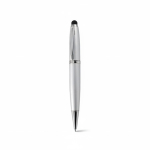 Elegante penna USB su misura con gommino touch e inchiostro nero color argento