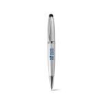 Elegante penna USB su misura con gommino touch e inchiostro nero color argento vista area di stampa