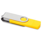 Memoria USB su misura con doppia connessione USB e Micro-USB color giallo