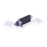 Memoria USB su misura in alluminio con Micro-USB e tipo C color nero