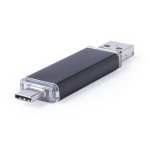 Memoria USB su misura in alluminio con Micro-USB e tipo C color nero