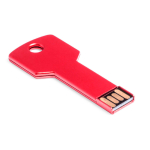 Memoria USB su misura a forma di chiave realizzata in metallo color rosso