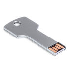 Memoria USB su misura a forma di chiave realizzata in metallo color argento