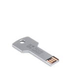 Memoria USB su misura a forma di chiave realizzata in metallo color argento vista area di stampa