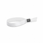 Braccialetto lanyard in poliestere per sublimazione con chiusura di sicurezza color bianco