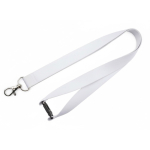 Lanyard a colori con chiusura di sicurezza su misura, realizzato nell’UE color bianco