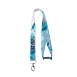 Lanyard a colori con chiusura di sicurezza su misura, realizzato nell’UE color bianco vista principale