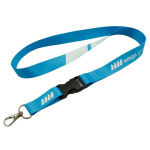 Lanyard a colori personalizzato con fibbia, realizzato in Europa color bianco