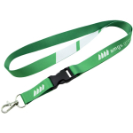 Lanyard a colori personalizzato con fibbia, realizzato in Europa color bianco