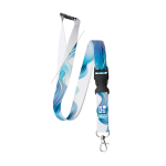 Lanyard con fibbia e chiusura di sicurezza custom made, realizzato in Europa color bianco vista principale