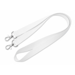 Lanyard con doppio gancio per sublimazione su misura, realizzato in Europa color bianco
