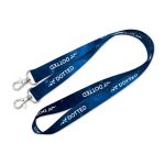 Lanyard con doppio gancio per sublimazione su misura, realizzato in Europa color bianco