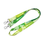 Lanyard con doppio gancio per sublimazione su misura, realizzato in Europa color bianco