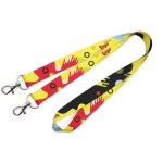 Lanyard con doppio gancio per sublimazione su misura, realizzato in Europa color bianco