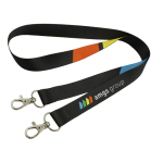Lanyard con doppio gancio per sublimazione su misura, realizzato in Europa color bianco